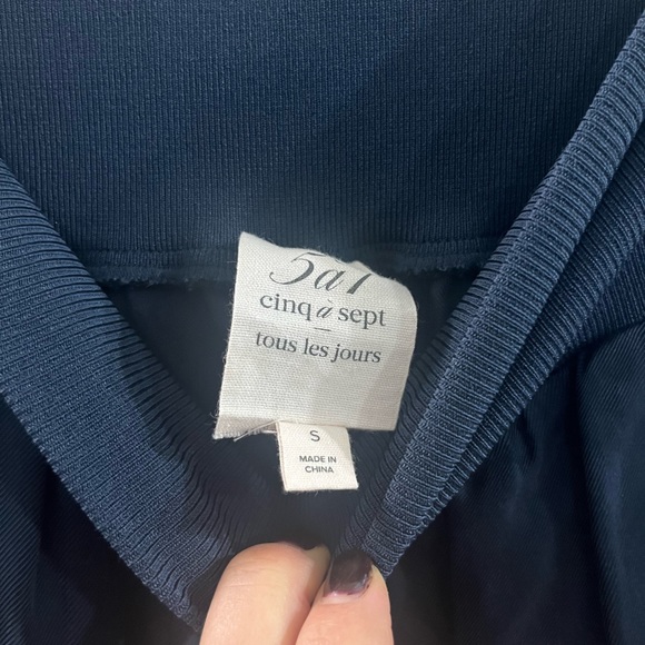 Cinq a Sept Giles Cargo Jogger Pant Satin Viscose High Waist Navy Small - Picture 4 of 6